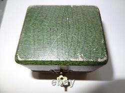 Ancient solid silver art deco braided large model bracelet in its box