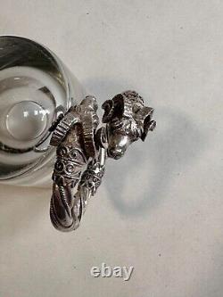 Ancient solid silver bangle bracelet with 925 hallmark, ram heads, weight 42.63