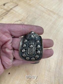 Ancient solid silver bracelet with a cross from Eastern Russia