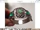 Ancient Solid Silver Bracelet With Green Stones