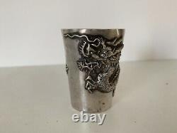 Ancient solid silver cup from China LUEN WO silver chinese export cup