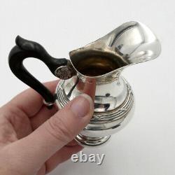 Ancient solid silver milk jug with Minerve hallmark and ebony, Art Deco 1930