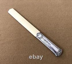 Ancient solid silver paper cutter / letter opener MINERVE 25 cm Floral design