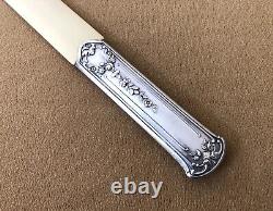 Ancient solid silver paper cutter / letter opener MINERVE 25 cm Floral design