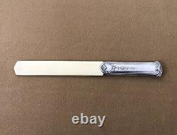 Ancient solid silver paper cutter / letter opener MINERVE 25 cm Floral design