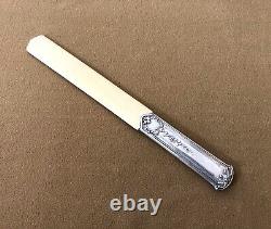 Ancient solid silver paper cutter / letter opener MINERVE 25 cm Floral design