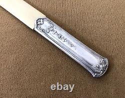 Ancient solid silver paper cutter / letter opener MINERVE 25 cm Floral design