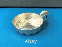 Ancient solid silver wine tasting cup with MINERVE hallmark tastevin 150 grams 19th century