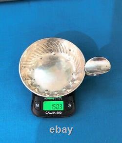 Ancient solid silver wine tasting cup with MINERVE hallmark tastevin 150 grams 19th century