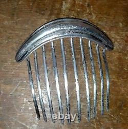 Ancient tiara diadem hair comb in solid silver Minerva hallmark 19th century