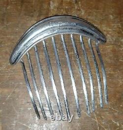 Ancient tiara diadem hair comb in solid silver Minerva hallmark 19th century