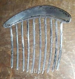 Ancient tiara diadem hair comb in solid silver Minerva hallmark 19th century