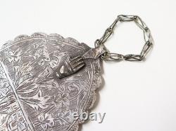 Ancient very beautiful Starred Khamsa Berber Talisman in solid silver Ethnic Ma