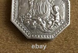Ancient wedding token / medal signed LORTHIOR solid silver Decor cherubs