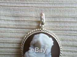 Ancient-xix / Xx-agate-profile Female-pendant-sterling Silver-poland-silver Camera