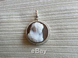 Ancient-xix / Xx-agate-profile Female-pendant-sterling Silver-poland-silver Camera