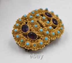 Anncienne Broche Pompon Vermeil And Verroteria Napoleon III End 19th