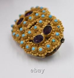 Anncienne Broche Pompon Vermeil And Verroteria Napoleon III End 19th