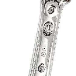 Antique 1900's Danish Solid Silver Pair of Dessert Spoons with Rich Foliage