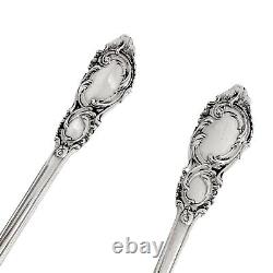 Antique 1900's Danish Solid Silver Pair of Dessert Spoons with Rich Foliage