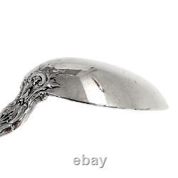 Antique 1900's Danish Solid Silver Pair of Dessert Spoons with Rich Foliage