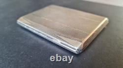 Antique 1931 Cigarette Case in Solid Silver with Hallmark + Silversmith