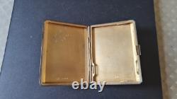 Antique 1931 Cigarette Case in Solid Silver with Hallmark + Silversmith