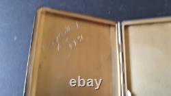 Antique 1931 Cigarette Case in Solid Silver with Hallmark + Silversmith