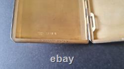 Antique 1931 Cigarette Case in Solid Silver with Hallmark + Silversmith