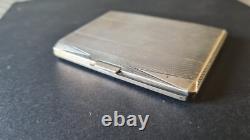 Antique 1931 Cigarette Case in Solid Silver with Hallmark + Silversmith