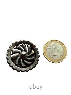 Antique 19th-Century Napoleon III Solid Silver Button, Rhine Stone Jewelry Collection