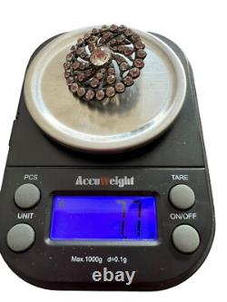 Antique 19th-Century Napoleon III Solid Silver Button, Rhine Stone Jewelry Collection