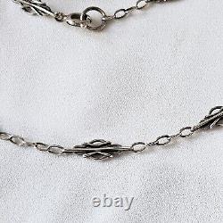 Antique 19th Century Silver Artisan Chain Length 45cm Patterns 17x6mm Weight 7.2g