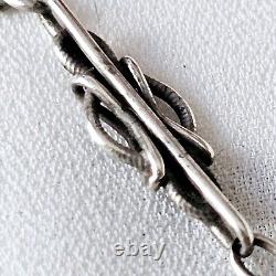 Antique 19th Century Silver Artisan Chain Length 45cm Patterns 17x6mm Weight 7.2g