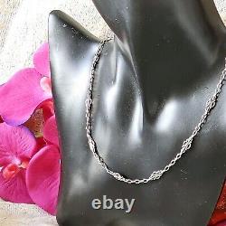 Antique 19th Century Silver Artisan Chain Length 45cm Patterns 17x6mm Weight 7.2g