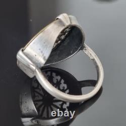 Antique 19th-Century Silver Ring with 18th-Century Watch Cock, French Silver Ring
