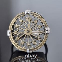 Antique 19th-Century Silver Ring with 18th-Century Watch Cock, French Silver Ring