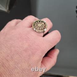 Antique 19th-Century Silver Ring with 18th-Century Watch Cock, French Silver Ring