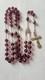Antique 19th Century Solid Silver Rosary With Faceted Amethyst Beads