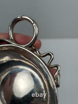 Antique 19th Century Solid Silver Tastevin Minerva 1 Snake Handle LENOIR from Aloxe