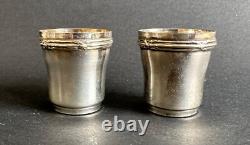 Antique 2 liquor glasses Charles Hack sterling silver