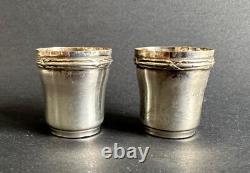Antique 2 liquor glasses Charles Hack sterling silver