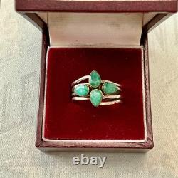 Antique 4-in-1 Ring with Emeralds, Vermeil, and Sterling Silver