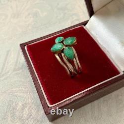 Antique 4-in-1 Ring with Emeralds, Vermeil, and Sterling Silver