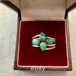 Antique 4-in-1 Ring with Emeralds, Vermeil, and Sterling Silver