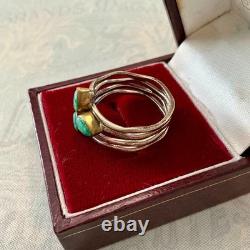 Antique 4-in-1 Ring with Emeralds, Vermeil, and Sterling Silver