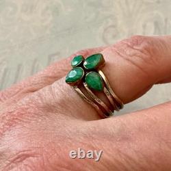 Antique 4-in-1 Ring with Emeralds, Vermeil, and Sterling Silver