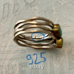 Antique 4-in-1 Ring with Emeralds, Vermeil, and Sterling Silver
