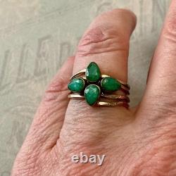 Antique 4-in-1 Ring with Emeralds, Vermeil, and Sterling Silver