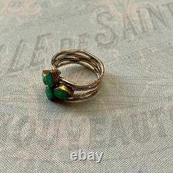 Antique 4-in-1 Ring with Emeralds, Vermeil, and Sterling Silver